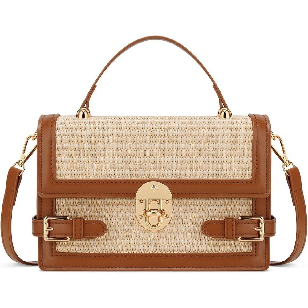 Straw Purse Woven Summer Beach Shoulder Clutch Crossbody Tote Women